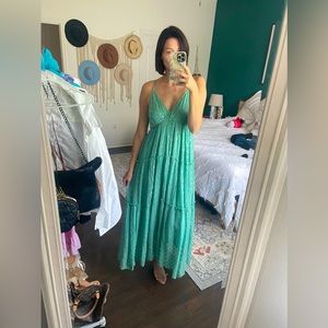 Teal and gold maxi